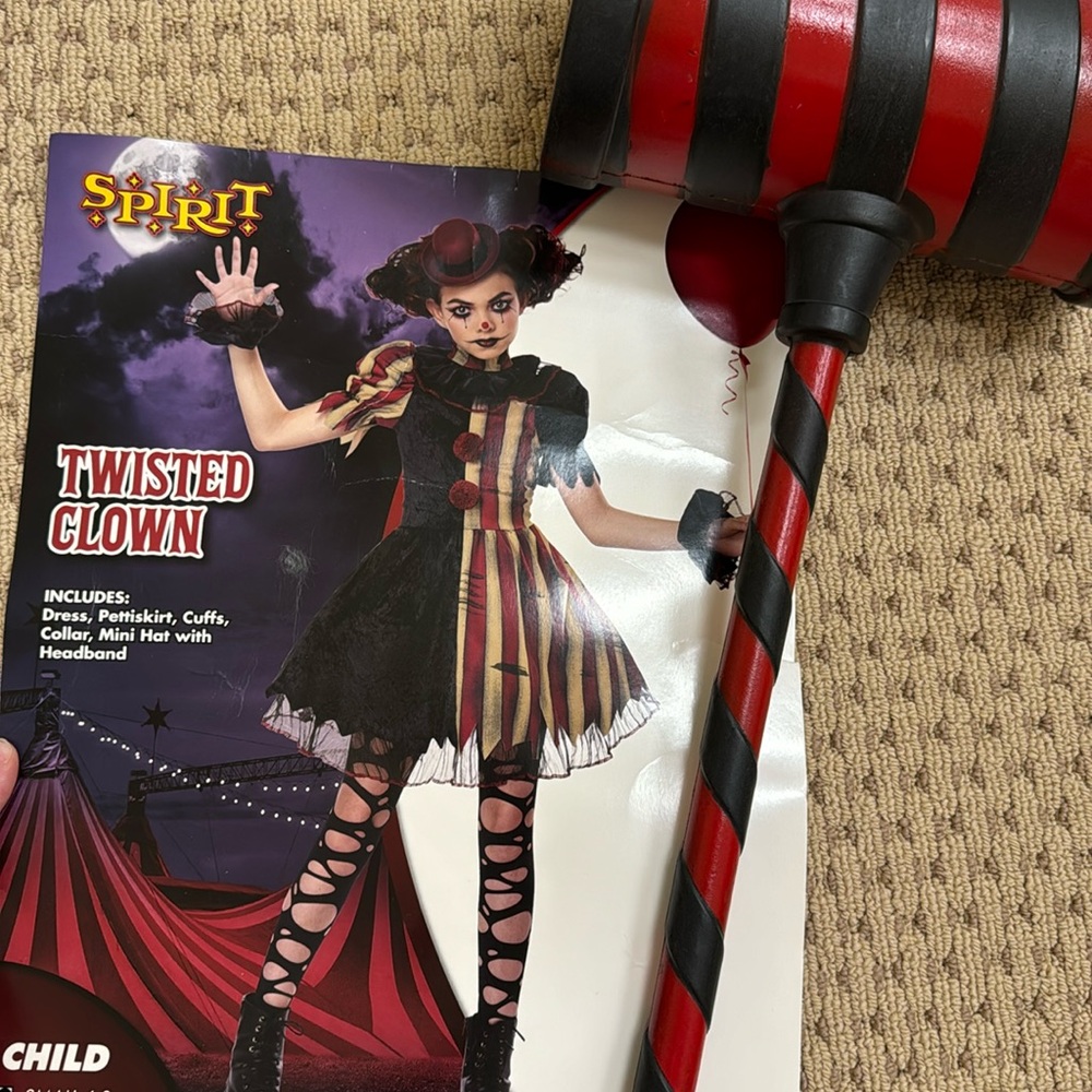 Twisted clown kids costume